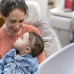 baby at dental office, pediatric dental care